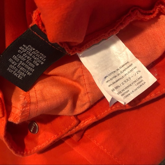 J CREW Orange/Red 9” High-Rise Toothpick Jeans - Picture 10 of 10
